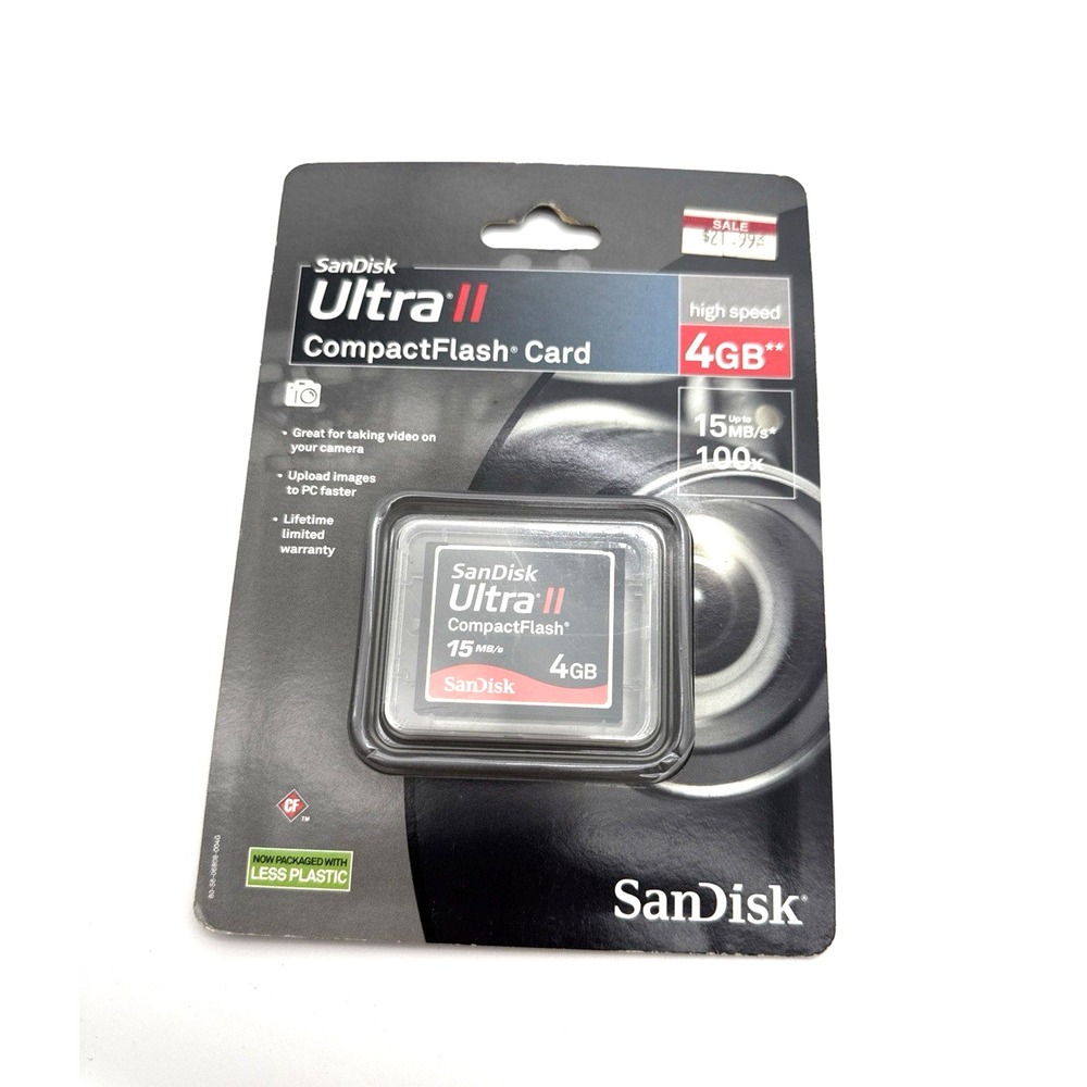 NEW SanDisk Ultra II 4GB CF Compact Flash Genuine Camera Memory Card